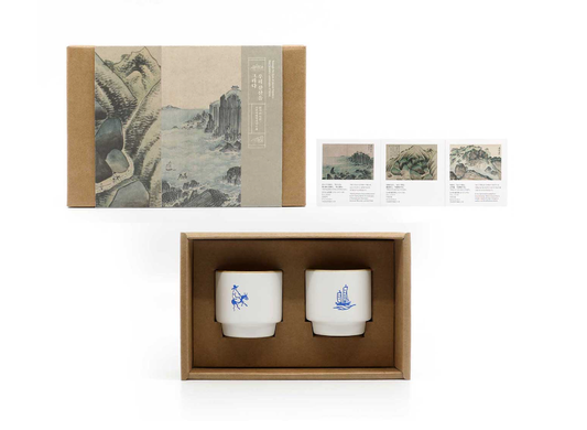 Korean traditional Famous paintings of the Joseon Dynasty teacup set