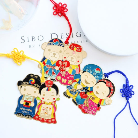 Korean Traditional Design Golden Color Bookmarks - Korean Gift Series 1