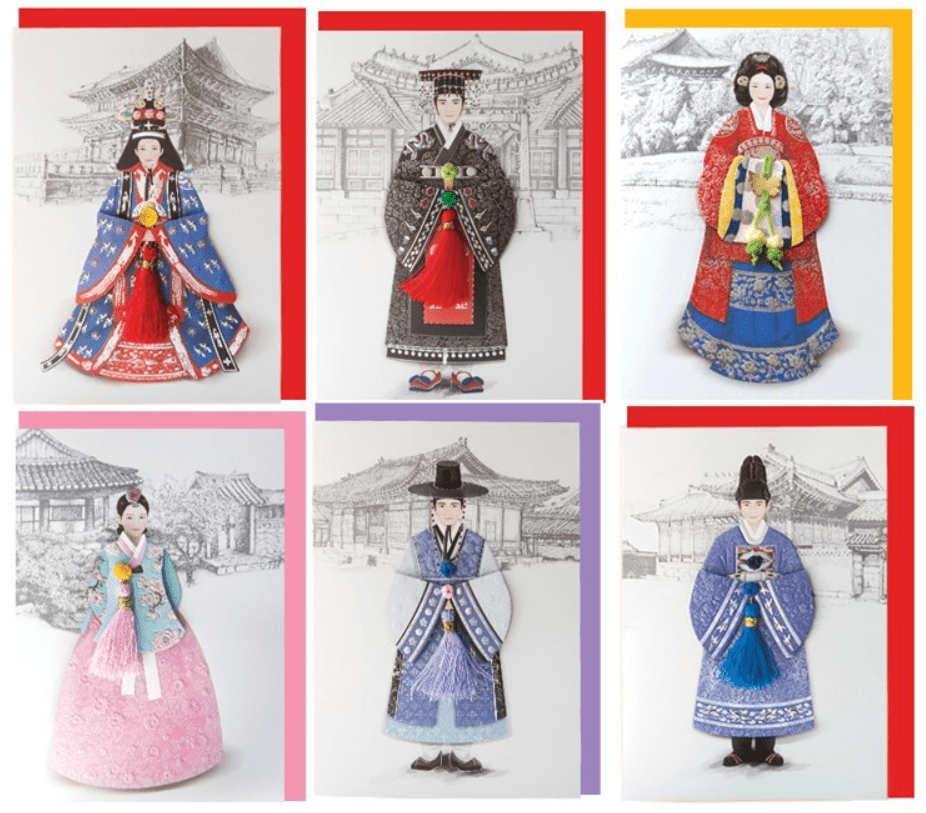 Hanbok Card Man & Woman Korean Traditional Clothes Card
