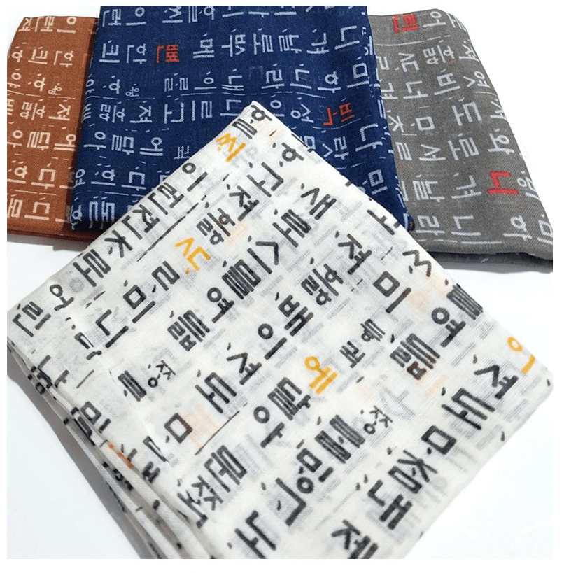 Korean Style Scarf - Hanguel Traditional Design Gift for Parents