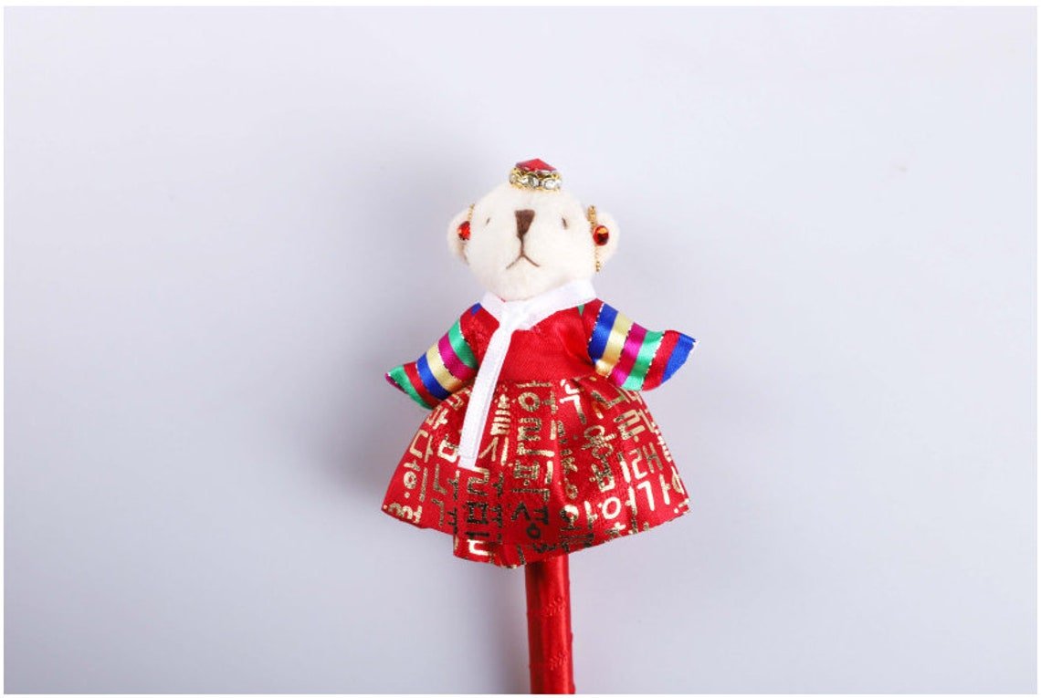 Korean Traditional Hangul Hanbok Teddy Bear Pen