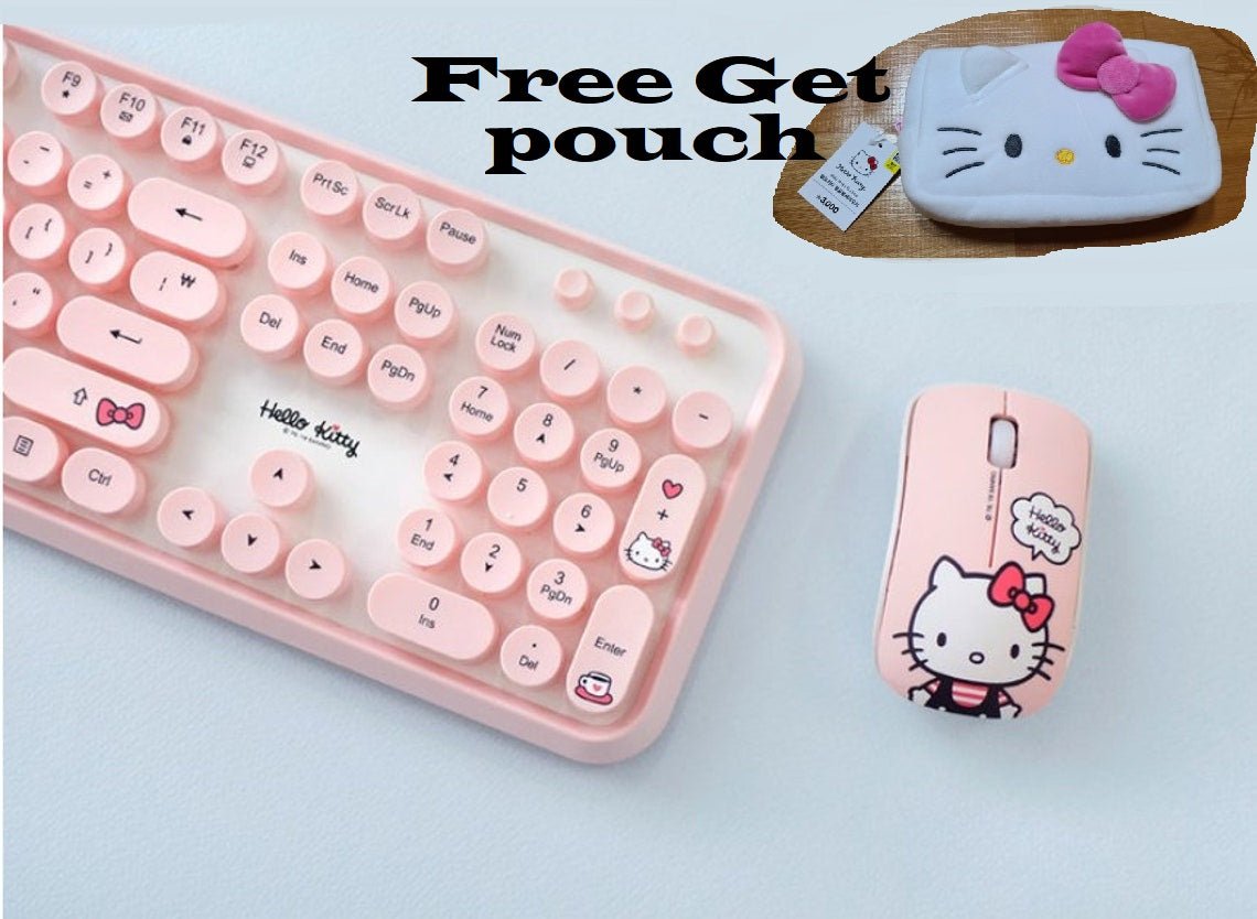 Hello Kitty Sanrio Wireless retro keyboard & Mouse Sets